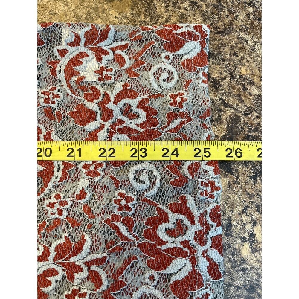 Ganni Sheer Floral Lace Mesh Top Red Gray Scandi Cool Girl Medium - Picture 11 of 11